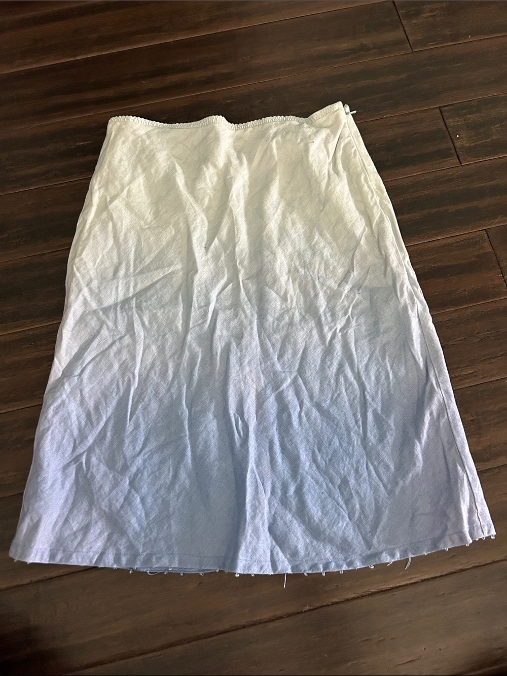 GAP White to Pale Blue Ombre Midi Skirt